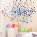 30 Pieces Shark Shape Hanging Swirls Kids Party Wall Ceiling Decoration