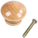 10pcs 35mm Cabinet Knob Kitchen Drawer Cupboard Door Handle Wooden Pull Scr F7J3