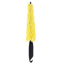 Truck Auto Yellow Sponge Car Wheel Brush Tire Rim Cleaner Black Plastic Handle
