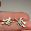 1 Pair Halloween Witch Broom Ear Studs Hoop Earrings Dangle Jeweley Women Gifts