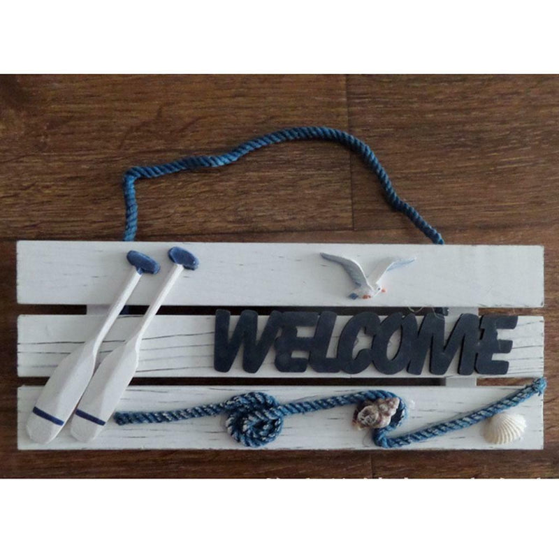 " Welcome" Wooden Sign Beach Ocean Nautical Seaside Theme Bar Shop Decor