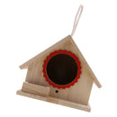 Wooden Bird House Birdhouse Hanging Nest Nesting Box with Rope Home Garden L