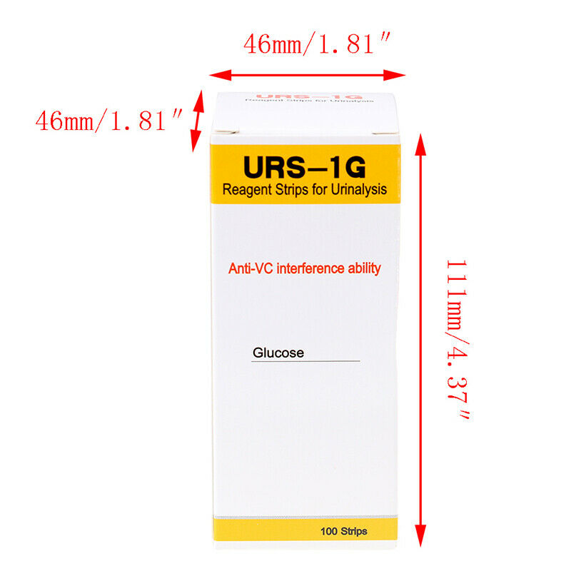 100strips URS-1G Glucose Urine Test Strip Reagent Strip Urinalysis AbilityS Gw