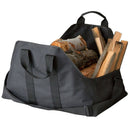 Firewood Log Carrier Black Heavy Duty Wax Tote Large Fire Wood Bag Durable