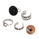 4Pcs/set Women Open djustable Knuckle Ring Geometry Rings Set Charm Jewelry Gif-