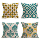 1X(Pack Of 4 Pillow Covers Decorative Flax Square Throw Pillow Covers Solid