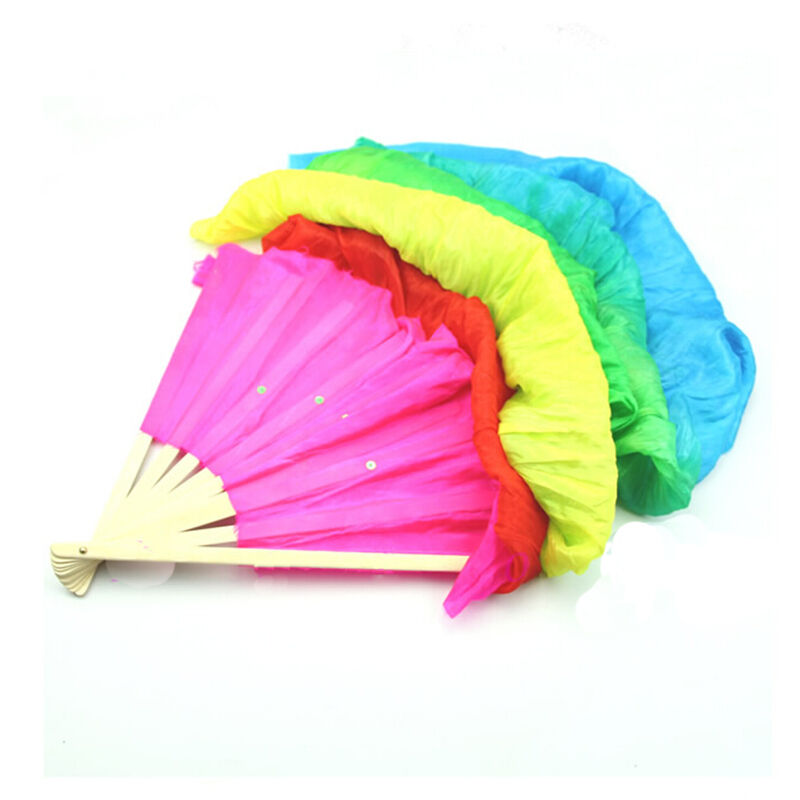 2015 Fashion Hand Made Belly Dance Dancing Silk Bamboo Long Fans1.8m S Gw