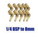 10 Pcs 1/4 8mm Brass 90 Degree Male Elbow BSP Pagoda Connecting Pipe Fitting