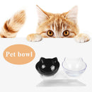 Double Bowls Detachable Tilt Cat Ears Pet Bowl Non-slip Cat Dog Feeder (A)