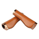 1 Pair PU Leather Bicycle Handlebar Grips Scooter Handlebar Overgrip Brown