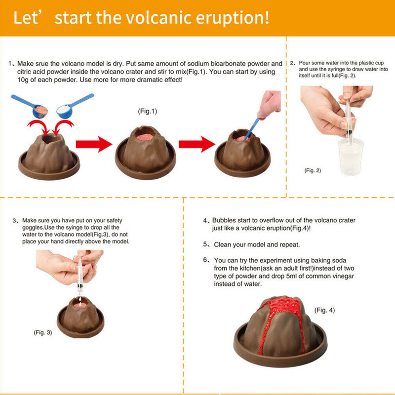 Gift DIY Erupting Volcano Funny Science Kit Learning Toys Kids Experiment
