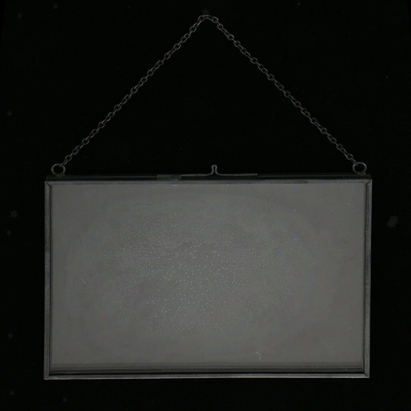 2 Sided Hanging Glass Display Frame for Photo Picture Specimen 18x13cm