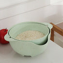 Washing Basket Double Drain Basin Sink Washing Rice Bowl Fruit Tray Drain B H5I5