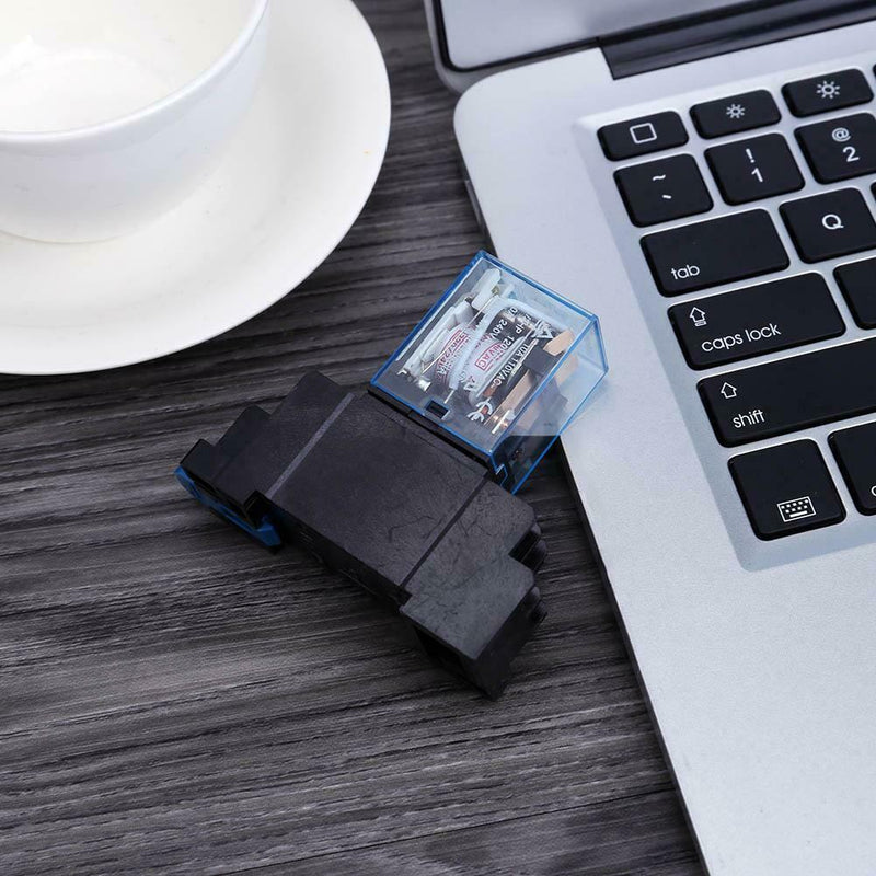 220V 10A LY2NJ Mini 8 Pin Coil Power Electric Relay With Socket Base Black A