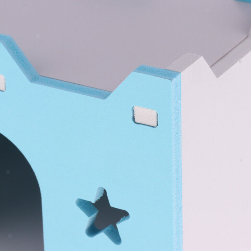 Creative Small Animals Hamster Chinchilla Ferret Sleeping House Hut - Blue