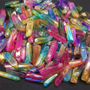 Large Lot Of Titanium Rainbow Aura Lemurian Quartz Crystal Point Healing 100g-AU