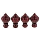 4Pcs Decorative Window Curtain Pole Rod End Cap Final Head 28mm Red