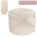 4mm Macrame Rope Natural Beige Cotton Twisted Cord Artisan Hand Craft DIY 100M