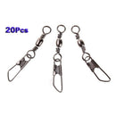 20PCS Grey Fishing Line to Hook Clip Connector Swivels U8E8