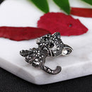 Cute Cat Kitten Crystal Brooch Collar Pin Badge Women Animal Jewelry Gift