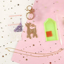 DIY Full Drill Diamond Painting Keychain Elk Key Ring Necklace Pendant Gift