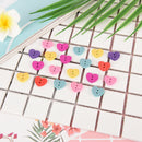 20 pcs wood sewing button scrapbooking heart two holes dot pattern 15x13mm  ME