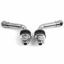 4pcs 90 Degrees Angle Chrome Plated Metal Tire Valve Stems Bolt In Tubeless