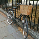 Retro, Handmade, Wicker Bicycle Front Basket with Leather Straps