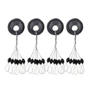 600 Pcs/100 Groups Fishing Bobber Stopper 6 In 1 Black Rubber Oval Float Sp