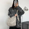 Casual Canvas Shoulder Bags Women Newspaper Print Zipper Crossbody Bags
