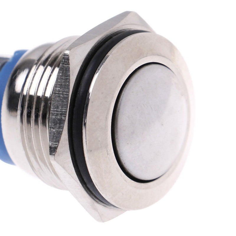 1Pc 16mm waterproof momentary metal push button switch round switc SE