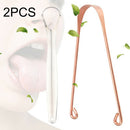 2 IN 1 Stainless Steel Tongue Cleanup W/Copper Scraper Dental Oral Care Kit Tool