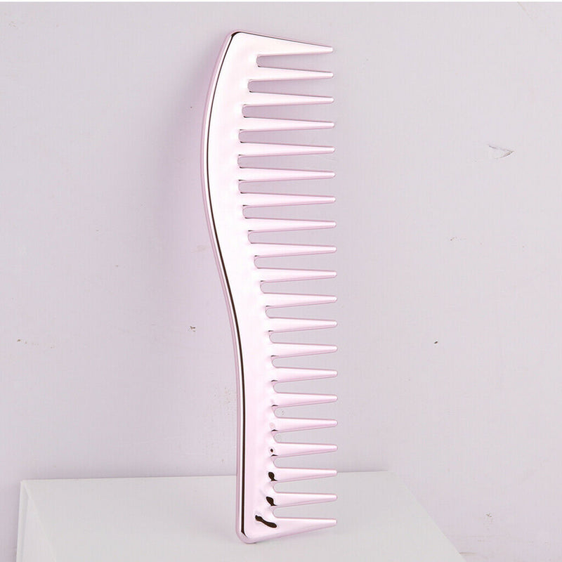 Anti-static Wide Tooth Comb Barber Heat Resistant Curly Hair Pink for Beauty