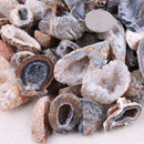 5Pcs Geodes Oco Agate Natural Crystals Druzy Halves Quartz Specimens FT