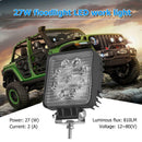 27W Flood LED Work Light Offroad Driving Fog Lamp for Truck Boat Tractor