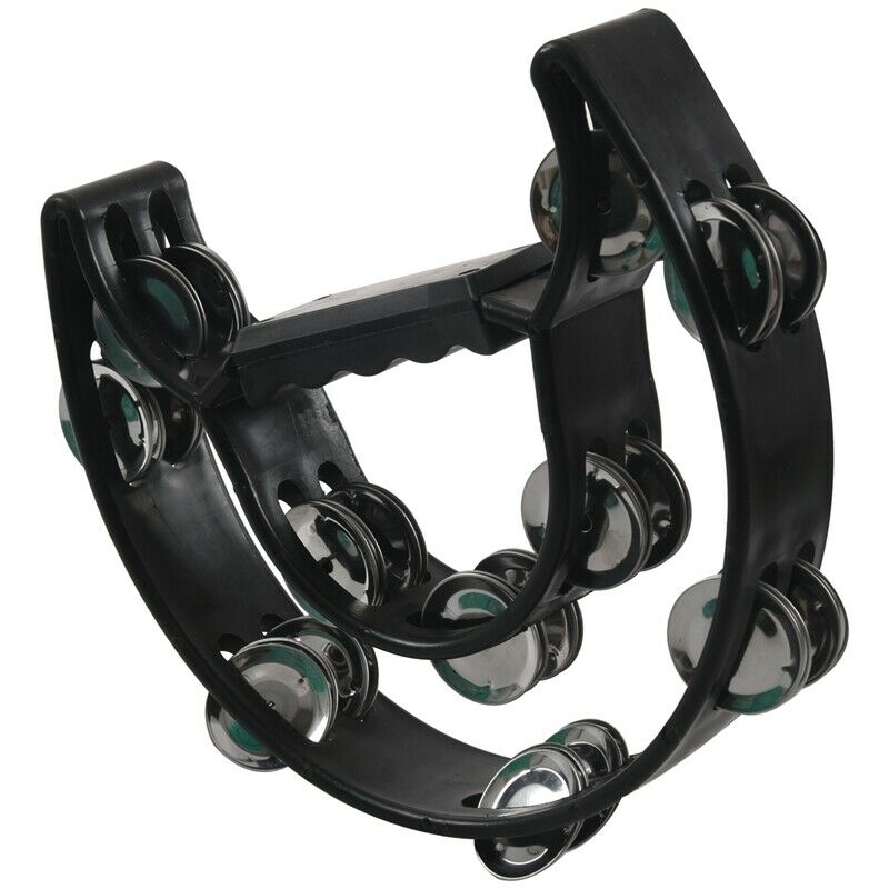 Compact Double Half Moon Music Tambourine Percussion Tamborine Drum Durable