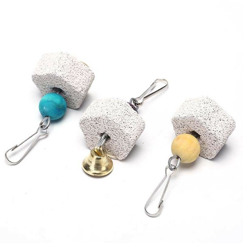 Pet birds parrot mouth grinding stone molars stone hanging string chewing  BX