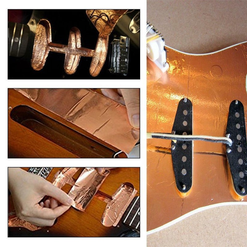 2 Pcs Guitar Copper Foil Tape Single Conductive Adhesive Sheet 30x22.5cm