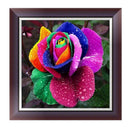 Rainbow Rose Painting Embroidery DIY Crafts 5D Diamond Cross Stitch Kit