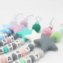 Baby Pacifier Clip Chain Cute Five Star Silicone Beads Teething Pacifier Cl W7O5
