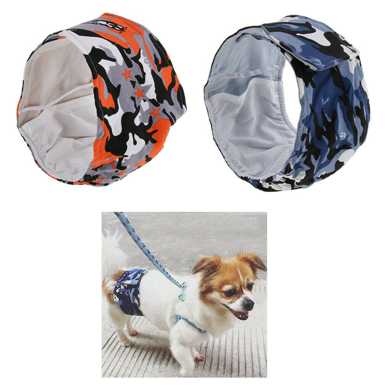 Male Dog Sanitary Physiological Pants Washable Dog Diapers Camouflage Orange