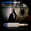 6.35mm TS Mono Plugs 6.35 mm 2-Pole Microphone Amplifier Audio Connectors Blue