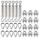 12 piece 1/8 inch wire rope clamp (M3), 10 piece set of thimble (M3), stain