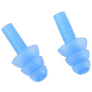 Pair Swimming Dive Flexible Silicone Ear Plugs Earplug Blue T3G2