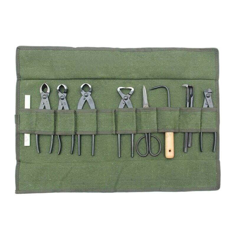 1X(600x430Mm Japanese Bonsai Tools Storage Package Roll Bag Canvas Tool Set
