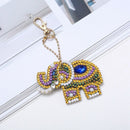 5Pcs Acrylic Board Diy Diamond Painting Elephant Keychain Tools Round Shinn