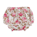 baby girl pink bowknot ruffles pants bloomers diaper cover - S