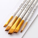 10 White Wooden Handle Nylon Hair Painting Brush for Watercolor Oil Painting