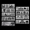 9Pc Fine Metal Hollow Drawing Ruler Painting Stencil For Journal Note Book Diary