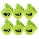 6x Tennis Ball With String Trainer Training Replacement Rubber Felt Tennis Ball